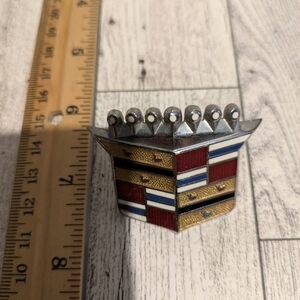 Cadillac Emblem Badge - Red, Gold, Silver